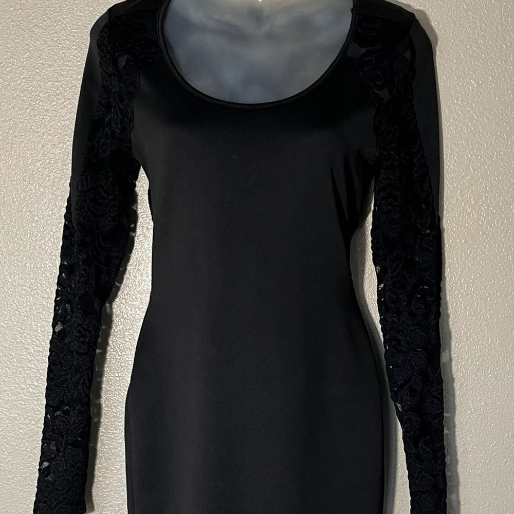 Trac black dress long sleeve size M